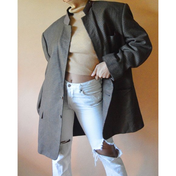 Retro Houndstooth Hickey Freeman Mens Suit Jacket - Picture 1 of 5